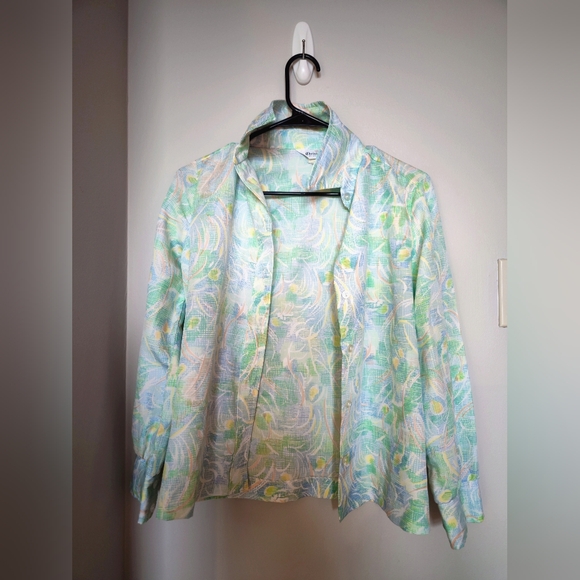 Vintage Cristenfeld women's blouse shirt, bright floral print pointed collar xs - Picture 3 of 3